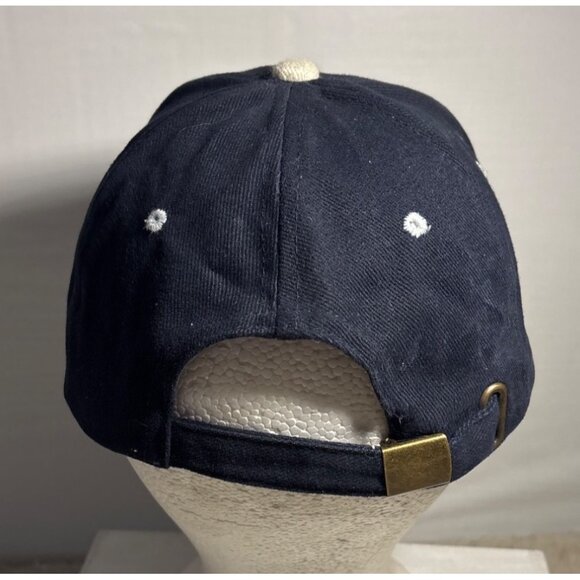 Budapest Hungary Embroidered Navy Blue Adjust Baseball Cap Brass Buckle Strap - Picture 5 of 9